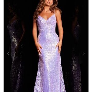 Jovani Lilac Sequin Prom Dress NWT